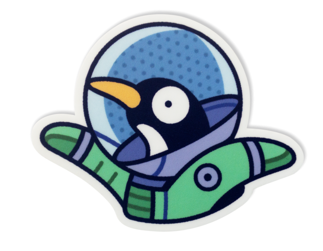 space penguin sticker