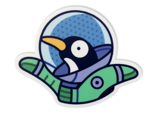 space penguin sticker